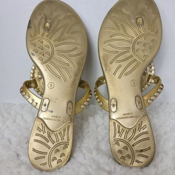 Jack Rogers Sandals Womens Size 8 Gold Georgica Jelly Slip On Flip Flops Shoes - Picture 8 of 9